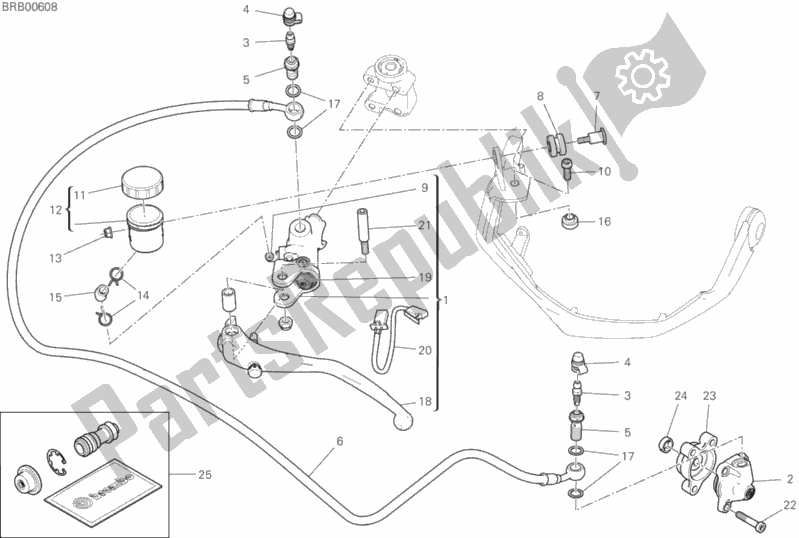 Toutes les pièces pour le Maître-cylindre D'embrayage du Ducati Multistrada 950 USA 2020